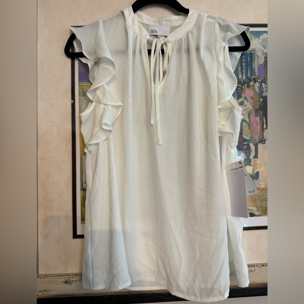 Nordstrom Cream Ruffle Blouse